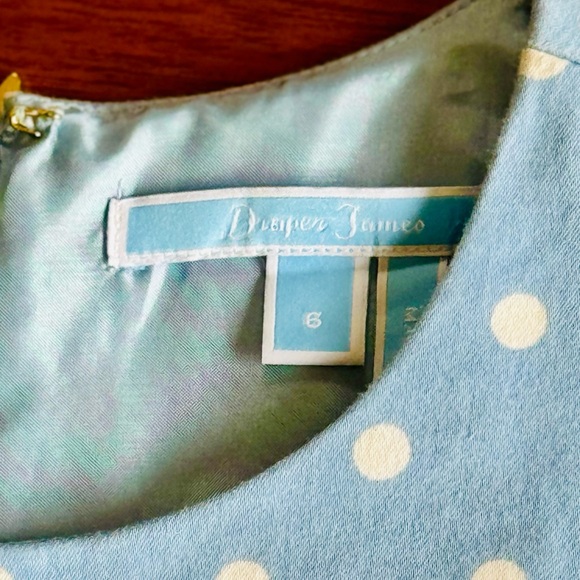 Draper James | Blue and White Polka Dot Circle Skirt/Fit and Flare Dress | Sz 6 - Picture 6 of 6